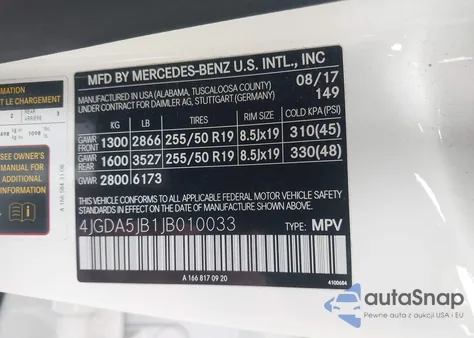 2018 Mercedes-Benz Gle 350 z USA, uszkodzony, nr VIN 4JGDA5JB1JB010033